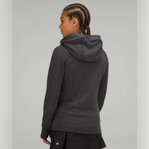 Lululemon NWT Scuba Hoodie *Plush sz 12 Heathered Black/Black - Picture 2 of 8